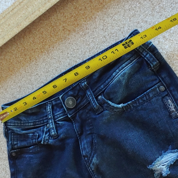 Silver Tuesday Fluid Denim Mid Skinny Deconstructed Jeans Size 26 - Picture 8 of 13